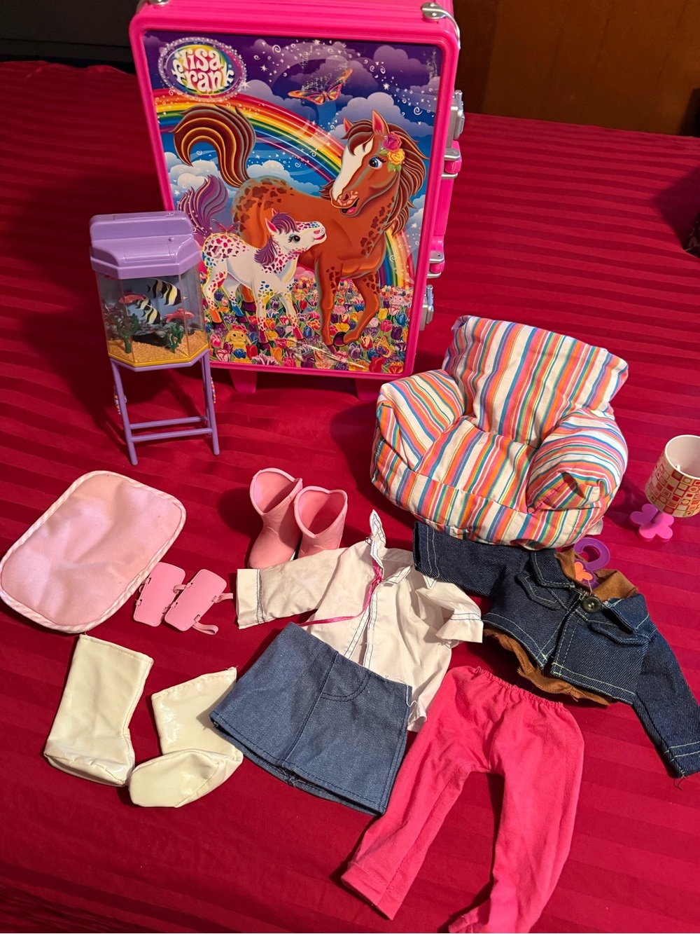 Lisa Frank Pink Horse Doll Travel Case & Accessories